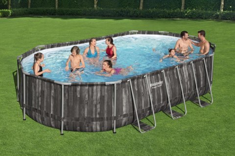 Basen stelażowy owalny Bestway 6,1x 3,66 x1,22 m