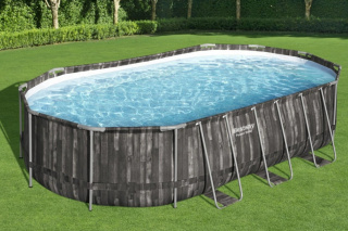 Basen stelażowy owalny Bestway 6,1x 3,66 x1,22 m